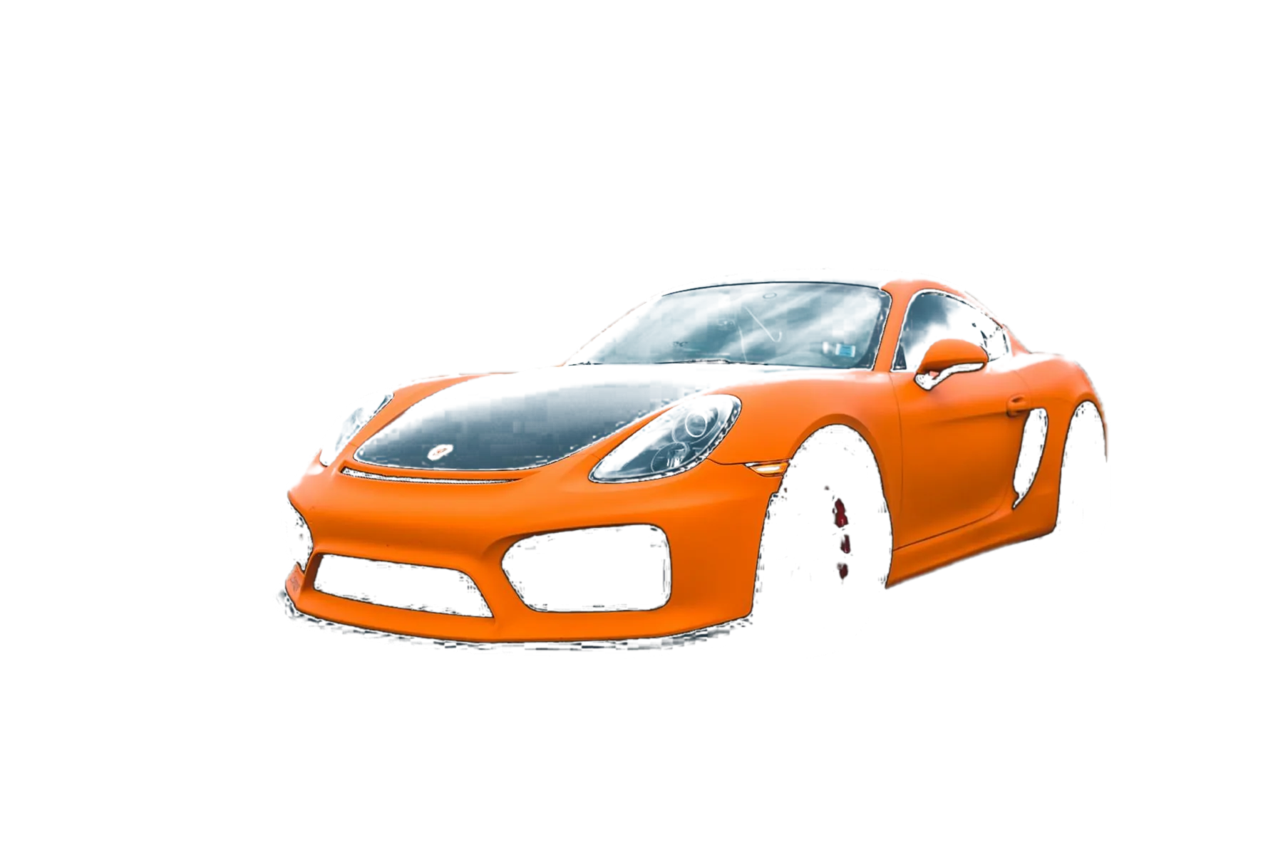 Porsche Cayman recolored live in the selected wrap color